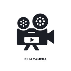 film camera isolated icon. simple element illustration from electronic stuff fill concept icons. film camera editable logo sign symbol design on white background. can be use for web and mobile