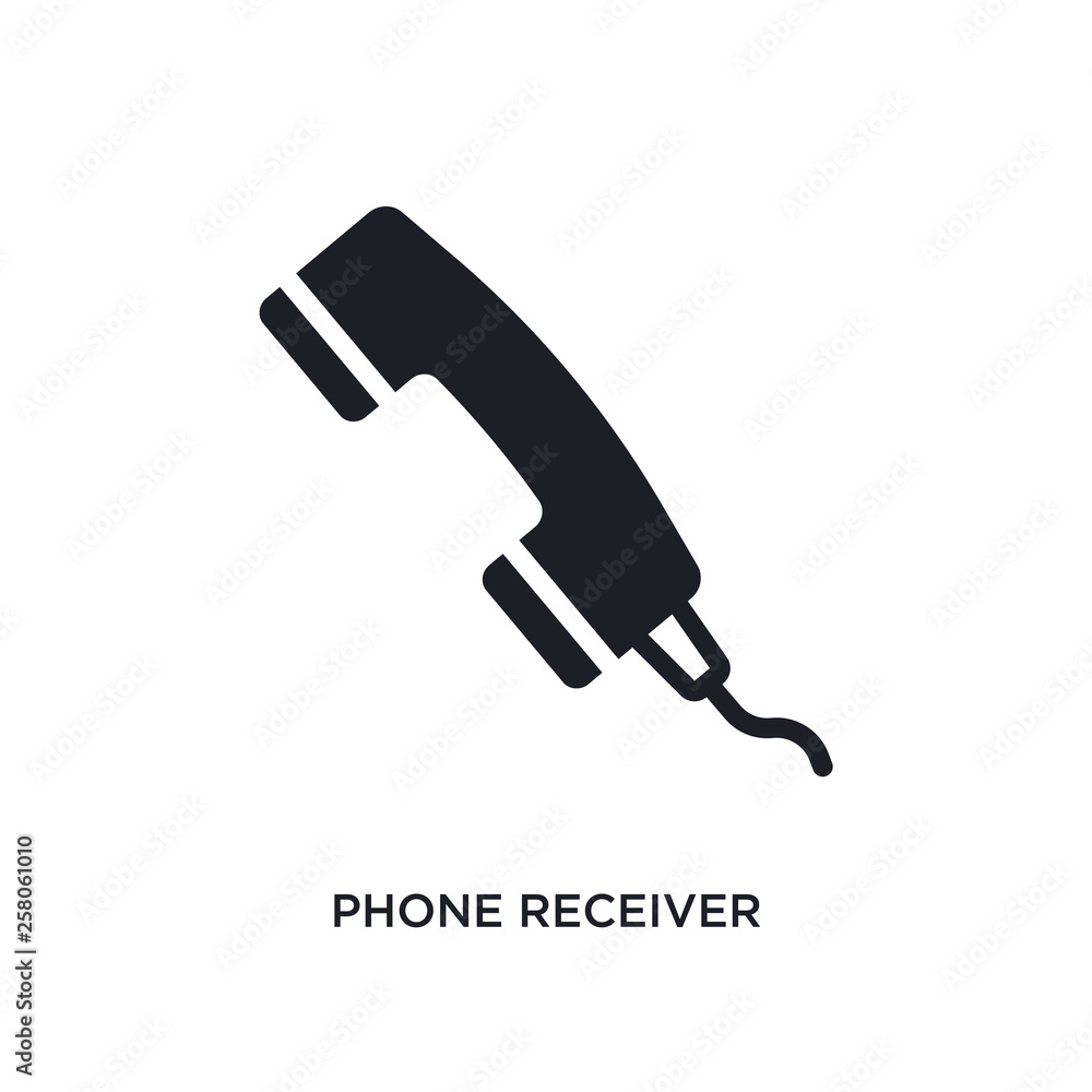 Poster phone receiver isolated icon. simple element illustration from electronic stuff fill concept icons. 