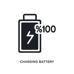charging battery isolated icon. simple element illustration from electronic stuff fill concept icons. charging battery editable logo sign symbol design on white background. can be use for web and