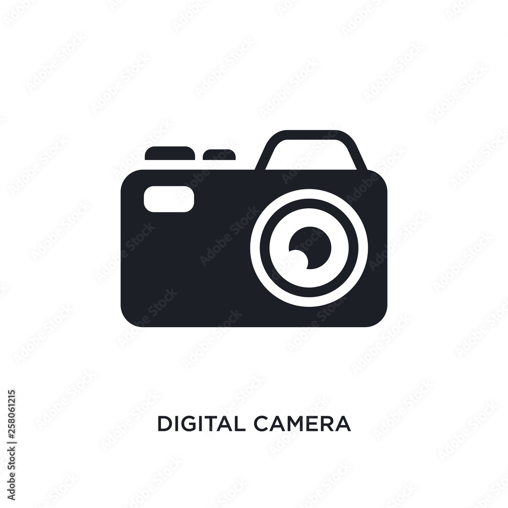 Poster digital camera isolated icon. simple element illustration from electronic stuff fill concept icons. 