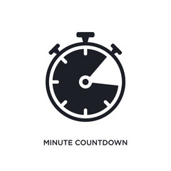 minute countdown isolated icon. simple element illustration from electronic stuff fill concept icons. minute countdown editable logo sign symbol design on white background. can be use for web and