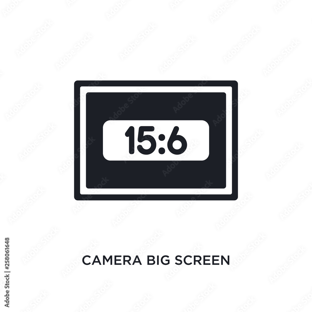 Poster camera big screen size isolated icon. simple element illustration from electronic stuff fill concept