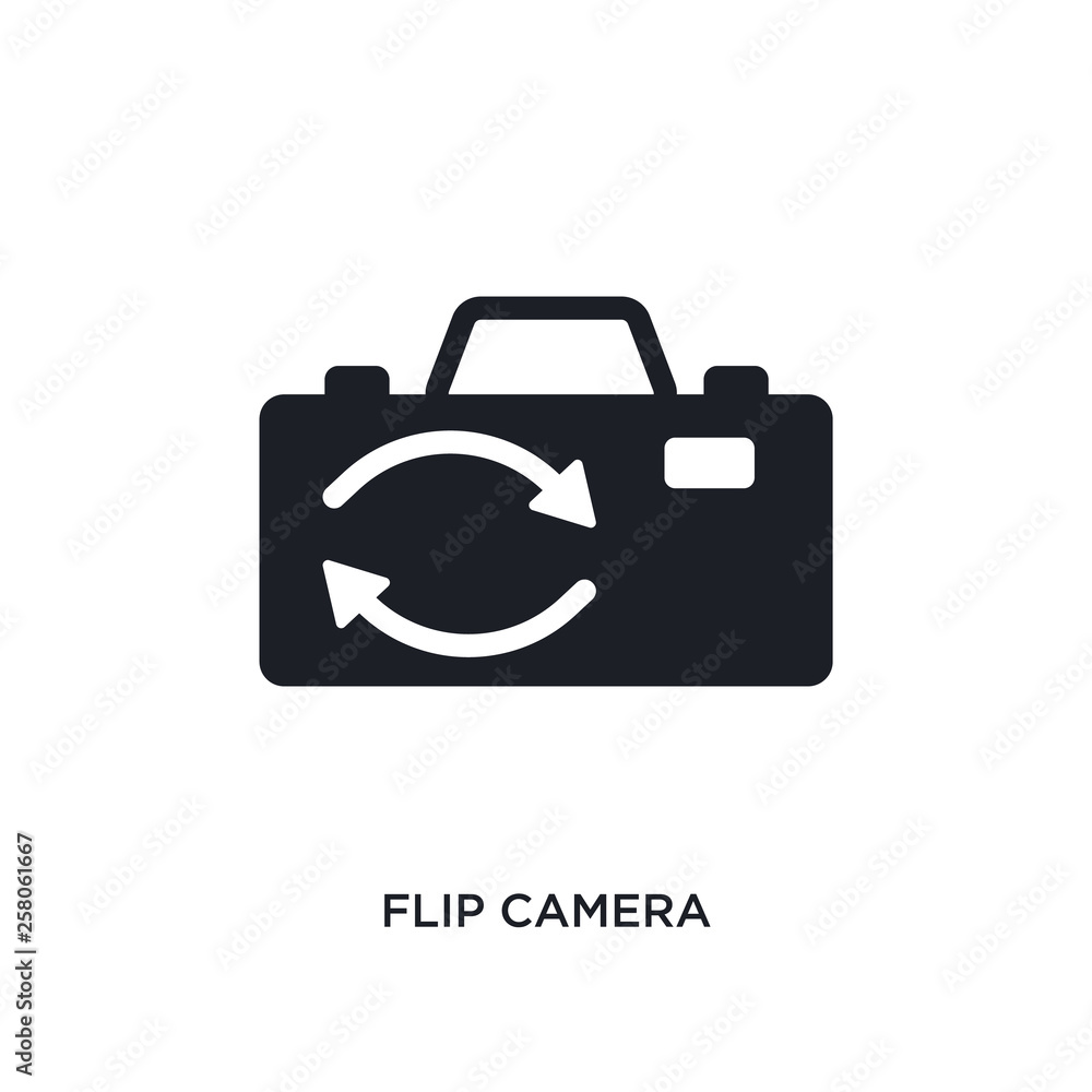 Poster flip camera isolated icon. simple element illustration from electronic stuff fill concept icons. fli
