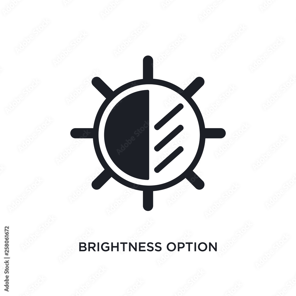 Aufkleber brightness option isolated icon. simple element illustration from electronic stuff fill concept icon