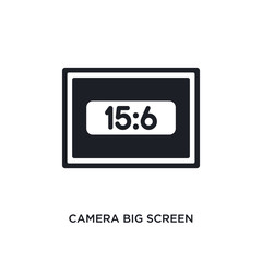 camera big screen size isolated icon. simple element illustration from electronic stuff fill concept icons. camera big screen size editable logo sign symbol design on white background. can be use