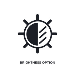 Fototapeta premium brightness option isolated icon. simple element illustration from electronic stuff fill concept icons. brightness option editable logo sign symbol design on white background. can be use for web and