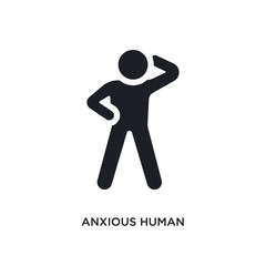 anxious human isolated icon. simple element illustration from feelings concept icons. anxious human editable logo sign symbol design on white background. can be use for web and mobile