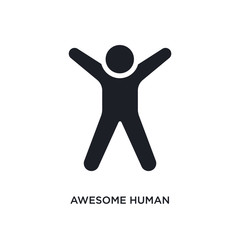 awesome human isolated icon. simple element illustration from feelings concept icons. awesome human editable logo sign symbol design on white background. can be use for web and mobile