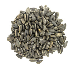 dry sunflower seeds on a white background 