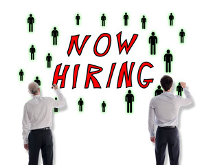 Hiring concept drawn by businessmen