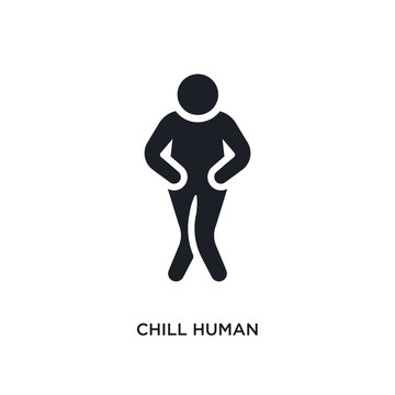 Chill Human Isolated Icon. Simple Element Illustration From Feelings Concept Icons. Chill Human Editable Logo Sign Symbol Design On White Background. Can Be Use For Web And Mobile