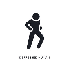 depressed human isolated icon. simple element illustration from feelings concept icons. depressed human editable logo sign symbol design on white background. can be use for web and mobile