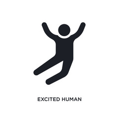 excited human isolated icon. simple element illustration from feelings concept icons. excited human editable logo sign symbol design on white background. can be use for web and mobile