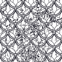 Retro seamless art deco vintage pattern. Geometric ornamental vintage texture with grunge effect.