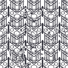 Retro seamless art deco vintage pattern. Geometric ornamental vintage texture with grunge effect.