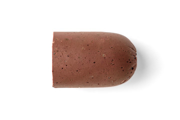 Blood sausage isolated on white background.
