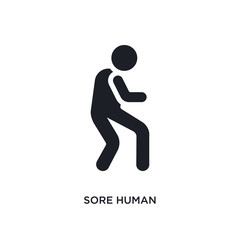 sore human isolated icon. simple element illustration from feelings concept icons. sore human editable logo sign symbol design on white background. can be use for web and mobile