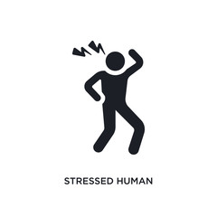 stressed human isolated icon. simple element illustration from feelings concept icons. stressed human editable logo sign symbol design on white background. can be use for web and mobile