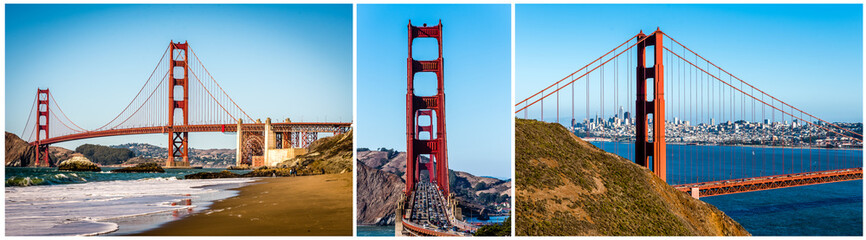 Triptychon Golden Gate Bridge San Francisco