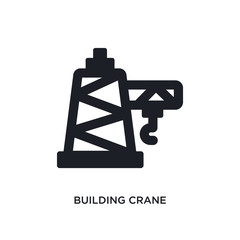 building crane isolated icon. simple element illustration from general-1 concept icons. building crane editable logo sign symbol design on white background. can be use for web and mobile