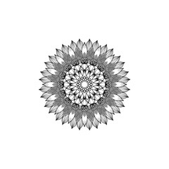 Mandala art illustration design on white background.