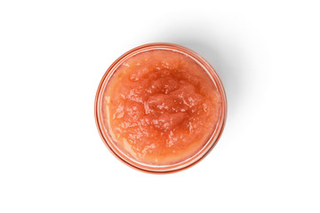 Apple jam isolated on white background. 