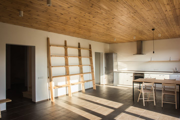 Interior of dining room scandinavian style