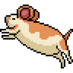 Obraz premium vector pixel art hamster
