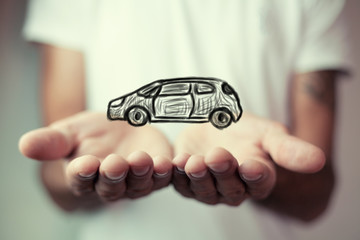 badge car .Car insurance concept