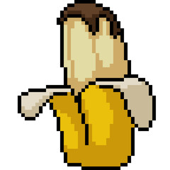 vector pixel art banana snack