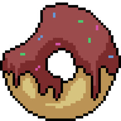 Naklejka premium vector pixel art donut bite