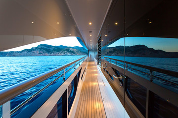 Beautiful view of the mountains from the boat