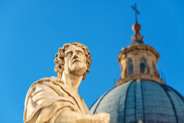 Fototapeta na wymiar Marble statue. Palermo, Sicily, Italy