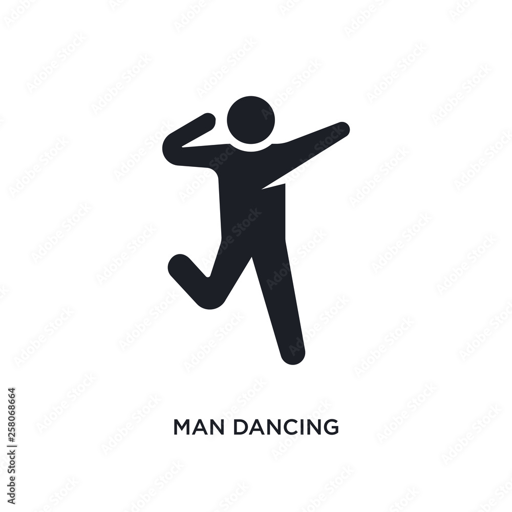 Poster man dancing isolated icon. simple element illustration from humans concept icons. man dancing editab