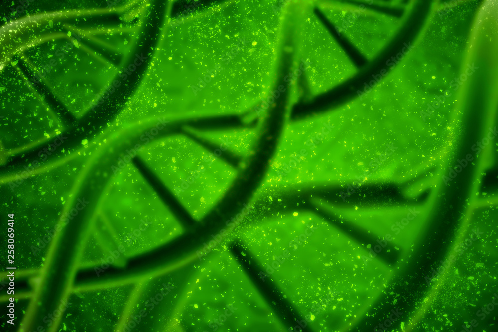 Poster 3d render of dna structure, abstract background