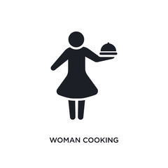 woman cooking isolated icon. simple element illustration from humans concept icons. woman cooking editable logo sign symbol design on white background. can be use for web and mobile
