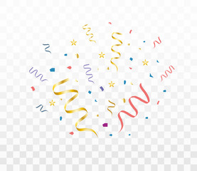 Colorful bright confetti isolated