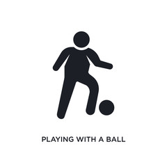 playing with a ball isolated icon. simple element illustration from humans concept icons. playing with a ball editable logo sign symbol design on white background. can be use for web and mobile