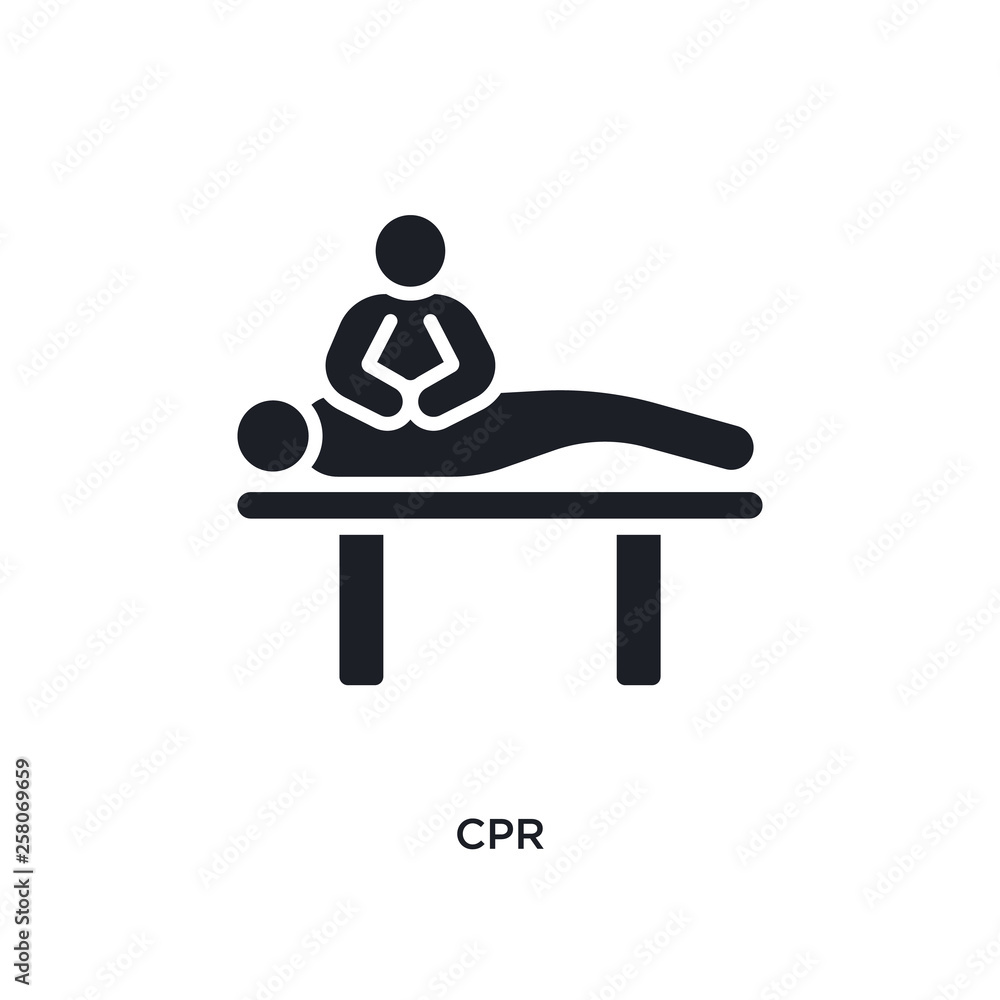 Poster cpr isolated icon. simple element illustration from humans concept icons. cpr editable logo sign sym
