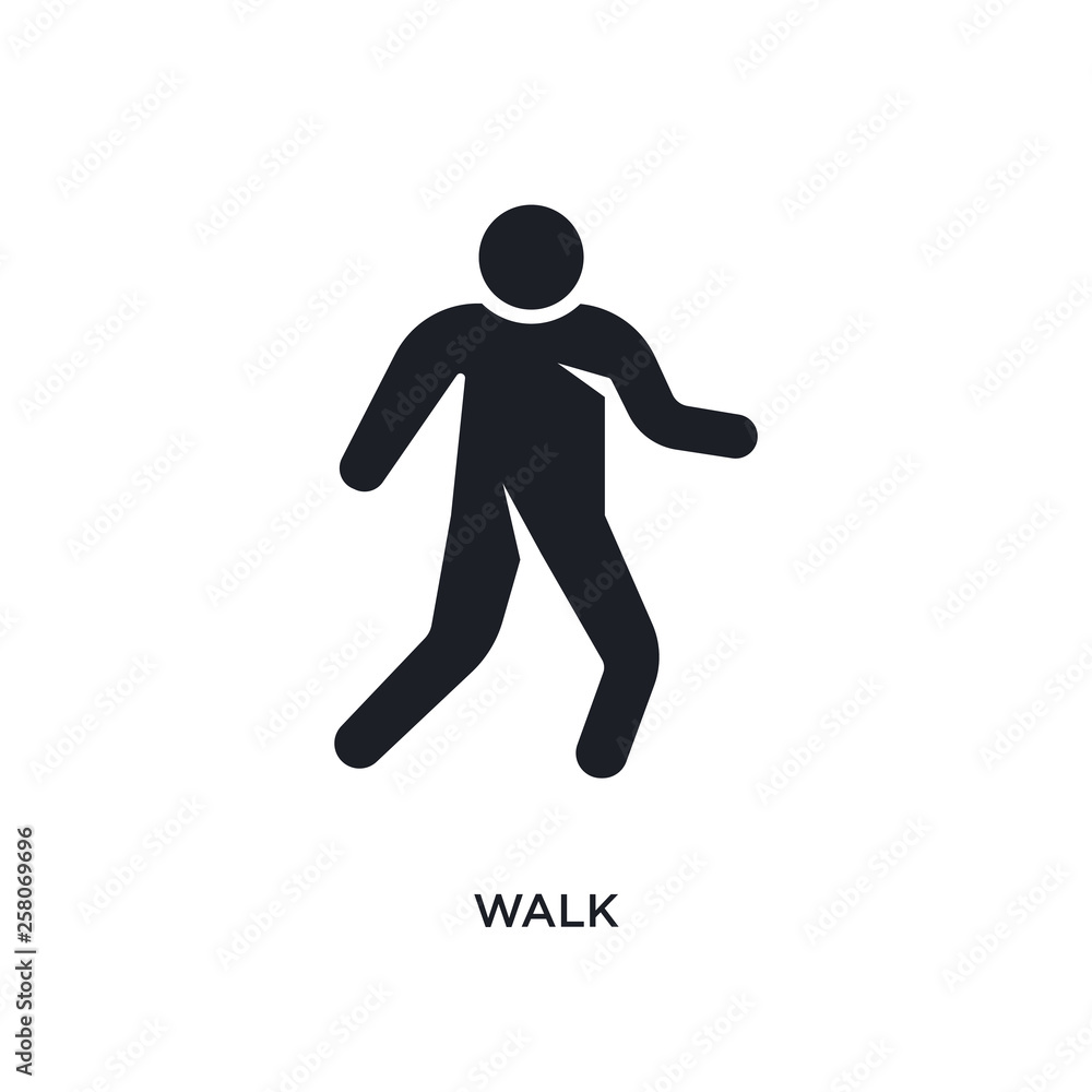 Poster walk isolated icon. simple element illustration from humans concept icons. walk editable logo sign s