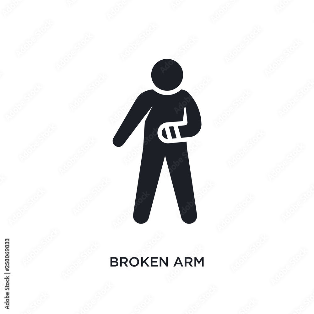 Poster broken arm isolated icon. simple element illustration from humans concept icons. broken arm editable
