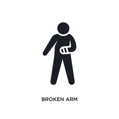 broken arm isolated icon. simple element illustration from humans concept icons. broken arm editable logo sign symbol design on white background. can be use for web and mobile
