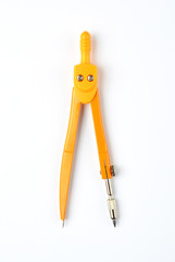 Drawing compass on white background