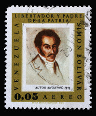 Stamp printed in Venezuela shows Simon Bolivar, circa 1968.
