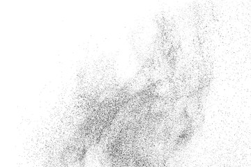 Black Grainy Texture Isolated On White Background. Dust Overlay. Dark Noise Granules. Digitally Generated Image. Vector Design Elements, Illustration, Eps 10.