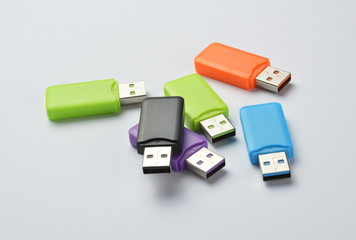 Multi colored USB sticks
