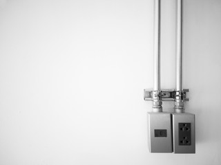 Electric outlets on a wall