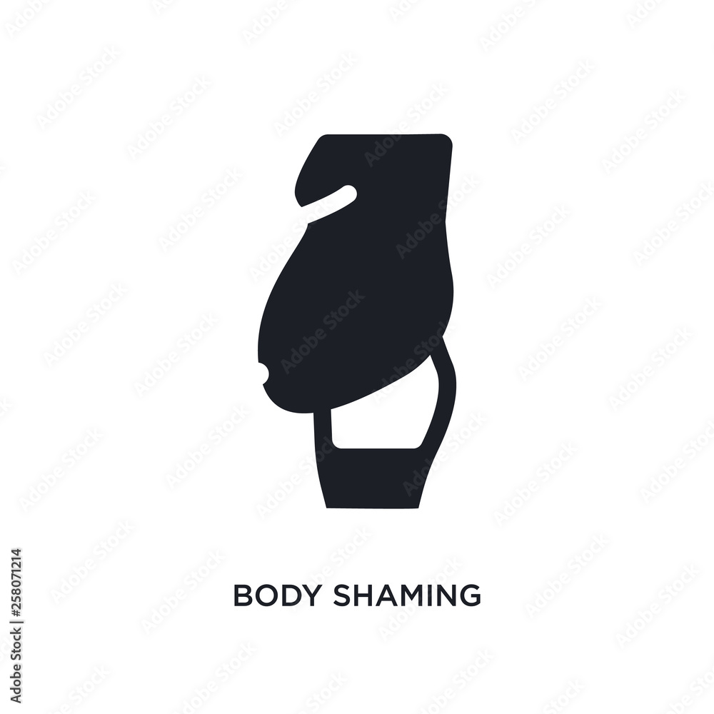 Poster body shaming isolated icon. simple element illustration from hygiene concept icons. body shaming edi