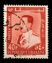 Stamp issued in the Lebanon shows President Fuad Chehab, circa 1960.
