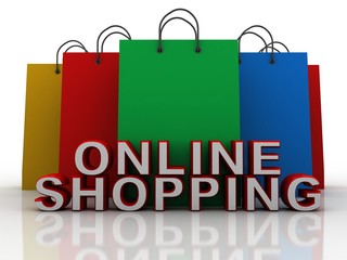 3d rendering colorful shopping bags